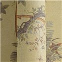 Papeldecor|Romantische Chinoiserie Blumentapete mit Vögeln grün senf|Gewerberäume