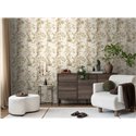 Papeldecor|Romantic chinoiserie floral wallpaper with birds white|Living Room