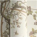 Papeldecor|Papier peint floral romantique chinoiserie avec oiseaux blanc|Salón