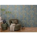Papeldecor|Romantic chinoiserie floral wallpaper with birds blue|Commercial Premises