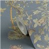 Papeldecor|Papel pintado floral romántico chinoiserie con pájaros azul|Locales Comerciales