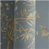 Papeldecor|Romantische Chinoiserie Blumentapete mit Vögeln blau|Gewerberäume