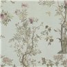 Papeldecor|Romantische Chinoiserie Blumentapete mit Vögeln grün|Eingangsbereich
