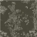 Papeldecor|Papier peint floral romantique chinoiserie avec oiseaux noir|Salón