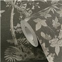 Papeldecor|Romantische Chinoiserie Blumentapete mit Vögeln schwarz|Wohnen
