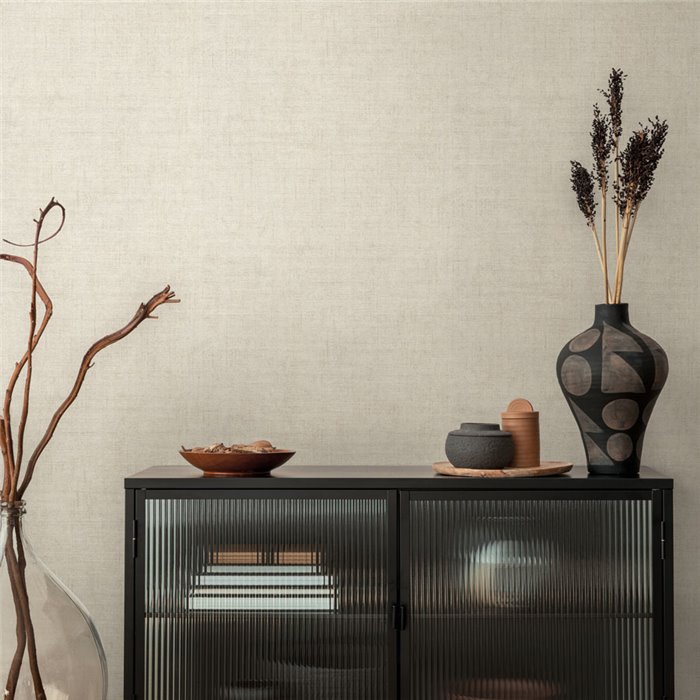 Papeldecor|Plain textured wallpaper cream white|Solid Colors