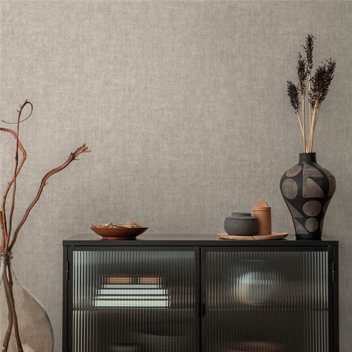 Papeldecor|Plain textured wallpaper brown|Living Room