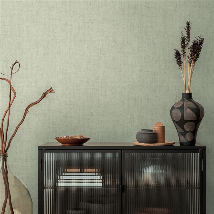 Papeldecor|Plain textured wallpaper green|Solid Colors