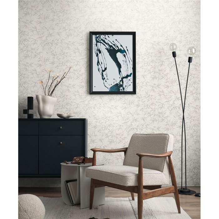 Papeldecor|Orientalische Tapete mit Bambusblättern cremeweiß|Wohnen