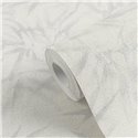 Papeldecor|Papier peint oriental feuilles de bambou blanc crème|Salón