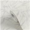 Papeldecor|Papier peint oriental feuilles de bambou blanc crème|Salón
