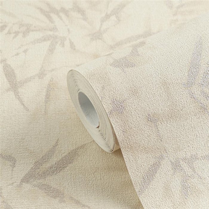 Papeldecor|Papier peint feuilles de bambou style oriental beige|Salón