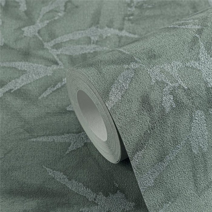Papeldecor|Papier peint feuilles de bambou oriental vert|Salón