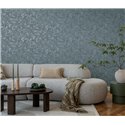 Papeldecor|Papier peint oriental feuilles de bambou bleu|Salón