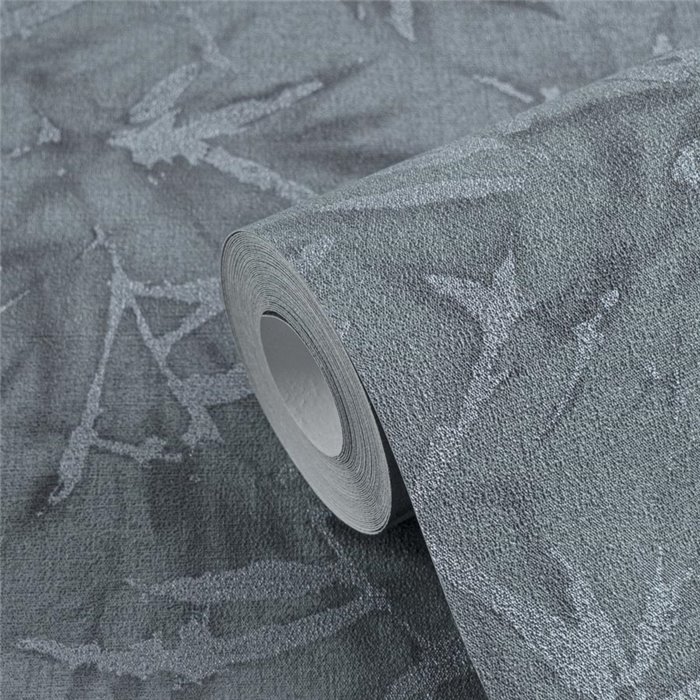 Papeldecor|Papier peint oriental feuilles de bambou bleu|Salón