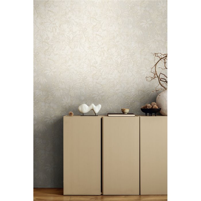 Papeldecor|Papel pintado jungle tropical colonial blanco crema|Locales Comerciales