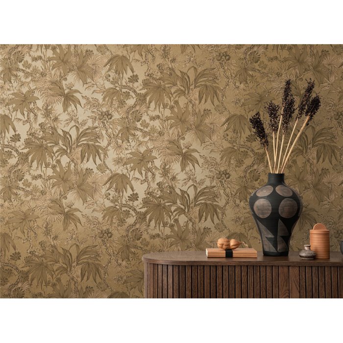 Papeldecor|Colonial tropical jungle wallpaper brown|Hospitality