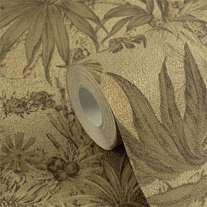 Papeldecor|Papier peint jungle tropical colonial marron|Hôtellerie