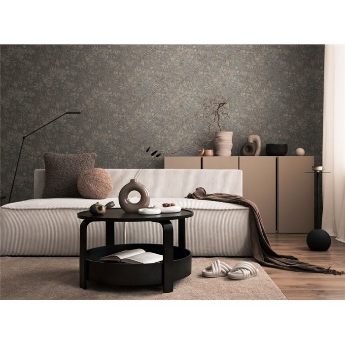 Papeldecor|Papier peint jungle tropical colonial gris|Salón