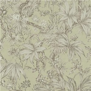 Papeldecor|Colonial tropical jungle wallpaper cream white|Commercial Premises