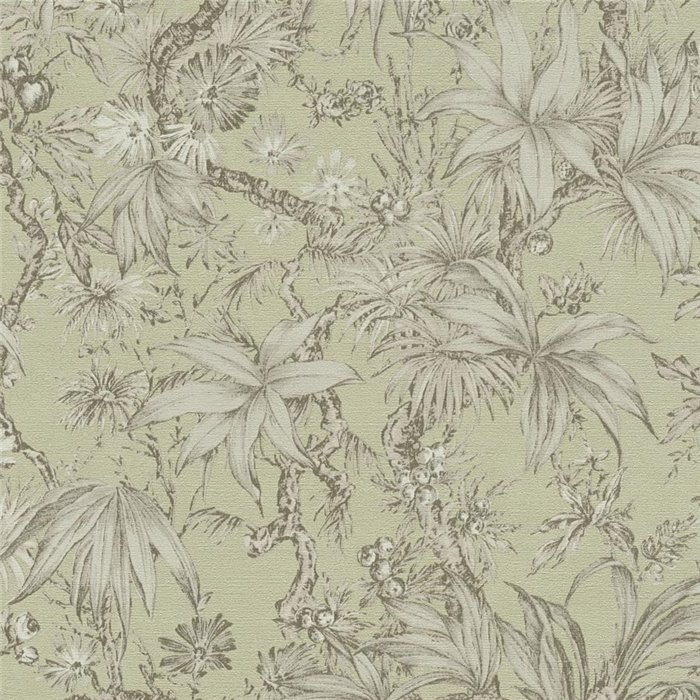 Papeldecor|Papel pintado jungle tropical estilo colonial gris|Recibidor
