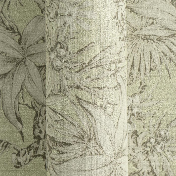 Papeldecor|Papier peint jungle tropical style colonial gris|Hall d'entrée