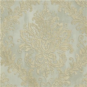 Papeldecor|Papel pintado damasco plata y beige|Locales Comerciales