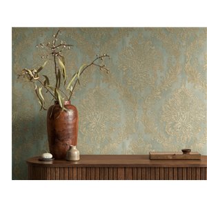 Papeldecor|Silver and beige damask wallpaper|Commercial Premises 2