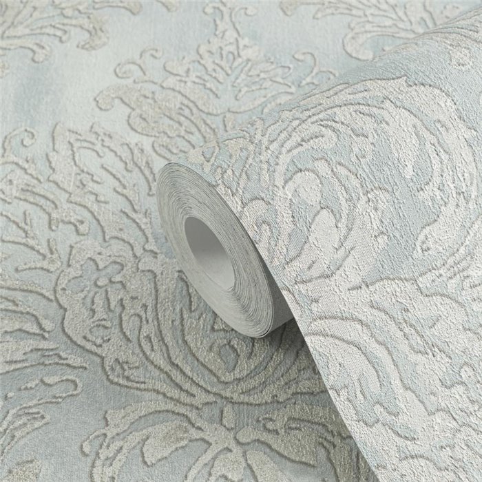 Papeldecor|Papel pintado damasco azul claro|Locales Comerciales