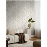 Papeldecor|Silver and beige damask wallpaper|Commercial Premises