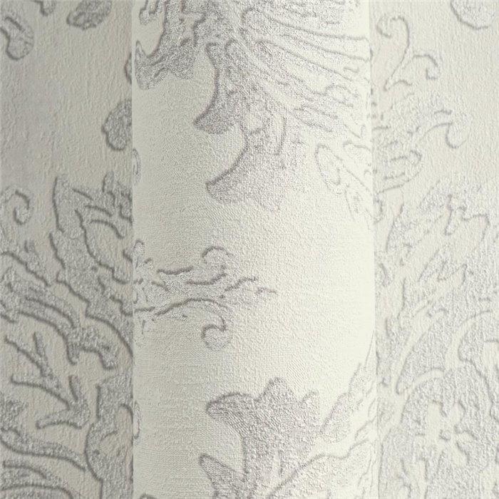 Papeldecor|Papier peint damassé argent et beige|Locaux commerciaux