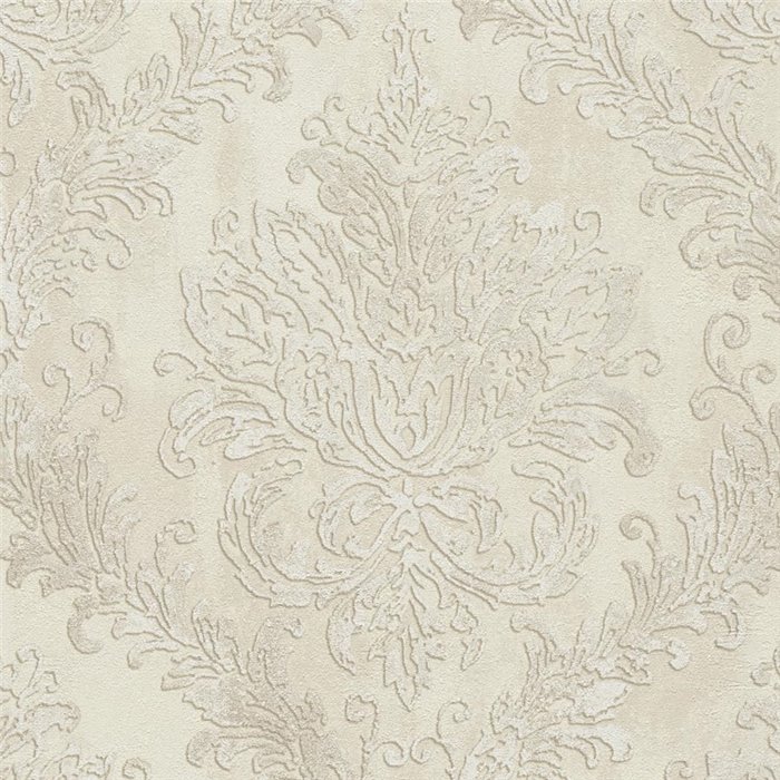 Papeldecor|Metallic beige damask wallpaper|Living Room