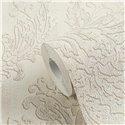 Papeldecor|Metallic beige damask wallpaper|Living Room
