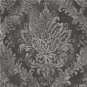 Papeldecor|Damasttapete silber und beige|Gewerberäume