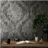 Papeldecor|Black and silver damask wallpaper|Damask