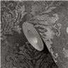 Papeldecor|Papel pintado damasco negro y plateado|Damasco