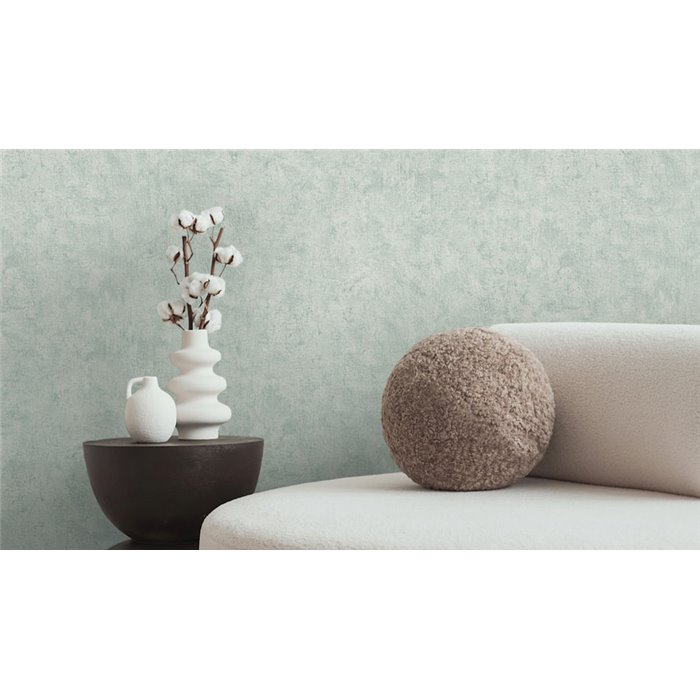 Papeldecor|Plain plaster effect wallpaper turquoise blue|Stucco Imitation