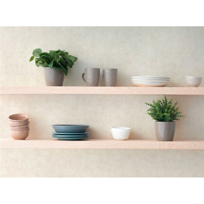 Papeldecor|Küchentapete Uni Stuckoptik hellbeige|Küche