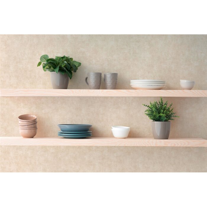 Papeldecor|Kitchen plain stucco wallpaper light brown|Kitchen