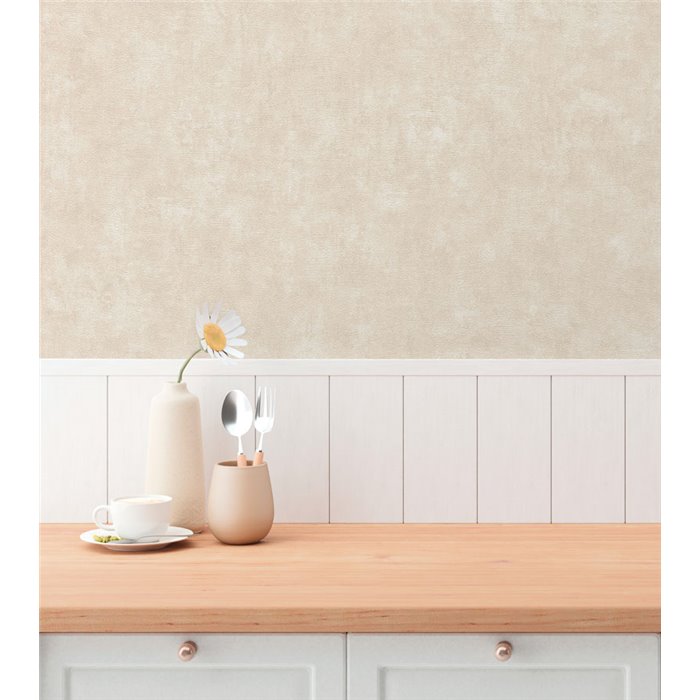 Papeldecor|Küchentapete Uni Stuckoptik beige|Küche