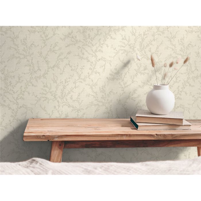 Papel pintado dormitorio escandinavo floral gris claro - Papeldecor Homely 2028790903