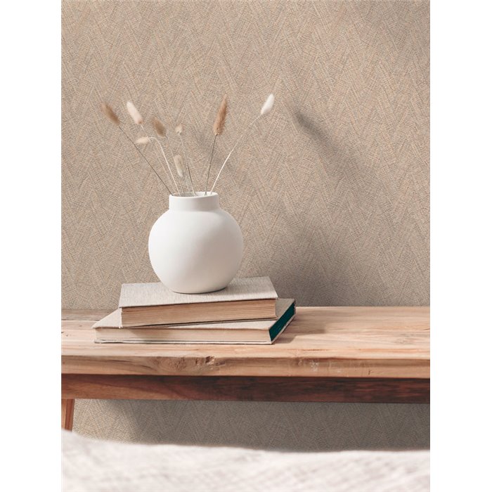 Papeldecor|Papel pintado dormitorio escandinavo espiga marrón|Dormitorio