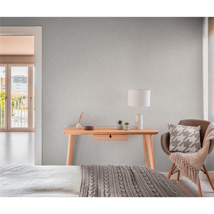 Papeldecor|Papel pintado dormitorio escandinavo espiga gris|Dormitorio