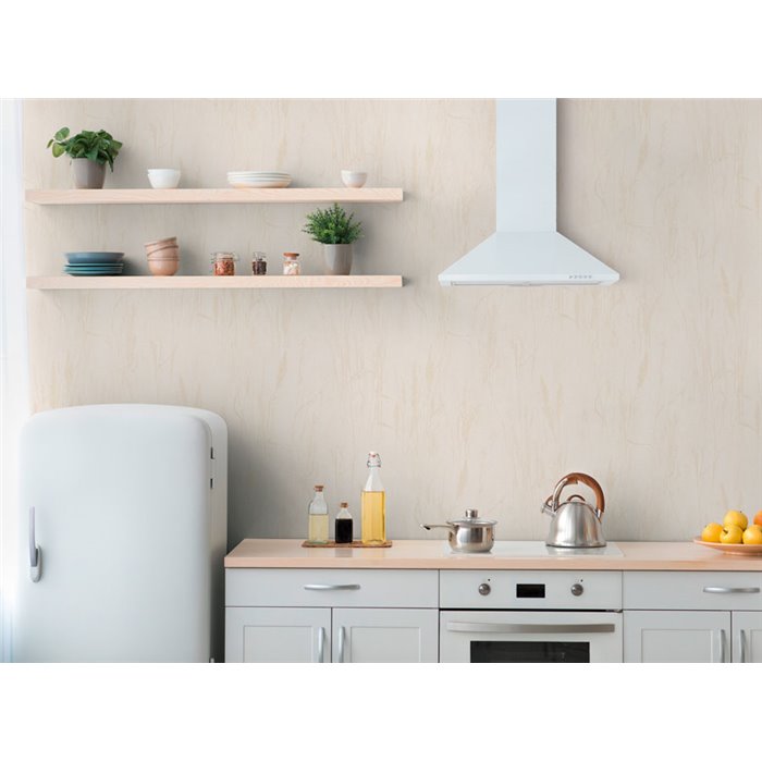 Papeldecor|Papier peint cuisine scandinave fleurs sauvages beige crème|Cuisine