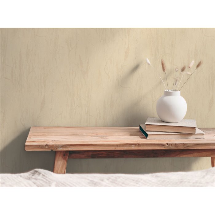 Papeldecor|Papel pintado salón escandinavo flores silvestres beige|Salón