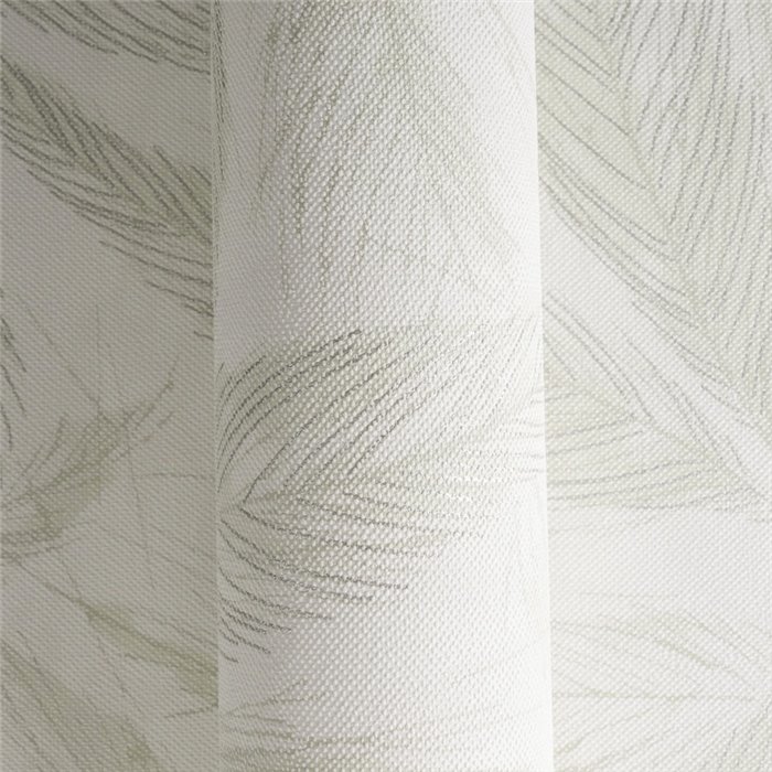 Papeldecor|Papel pintado salón nórdico hojas grandes blanco y plateado|Salón