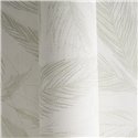 Papeldecor|Papier peint salon nordique grandes feuilles blanc et argent|Salón
