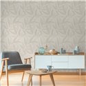 Papeldecor|Papier peint salon nordique grandes feuilles beige|Salón