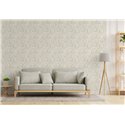 Papeldecor|Nordic large leaf living room wallpaper white and grey|Living Room