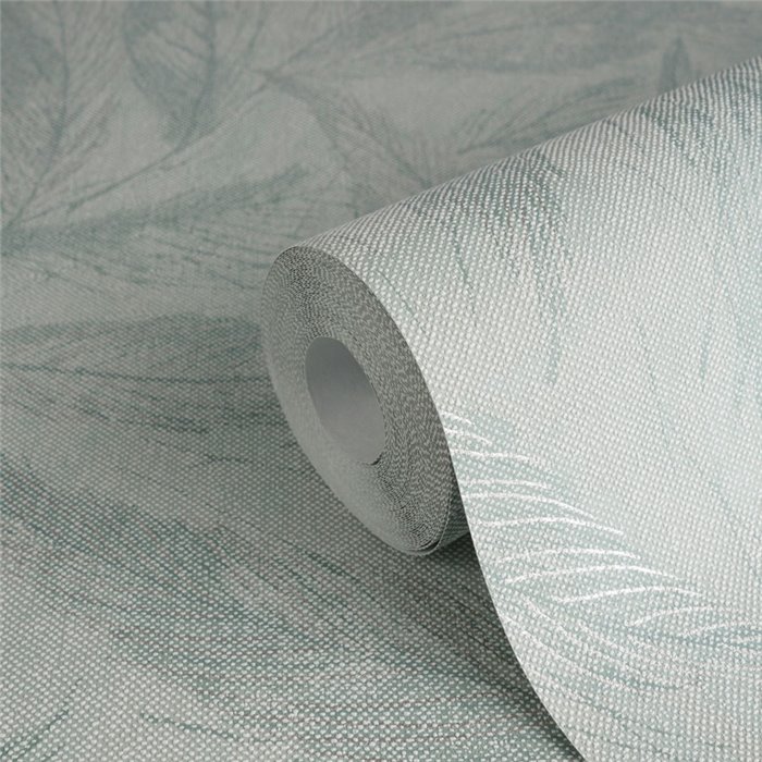 Papeldecor|Papel pintado salón nórdico hojas grandes verde|Salón